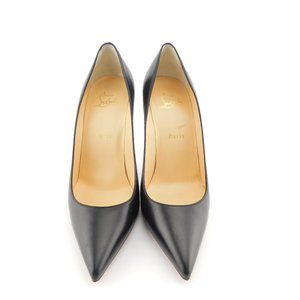 CHRISTIAN LOUBOUTIN Black Leather Classic Stiletto Heel Pumps 38.5